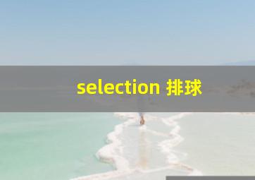 selection 排球